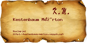 Kestenbaum Márton névjegykártya