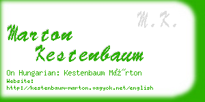 marton kestenbaum business card